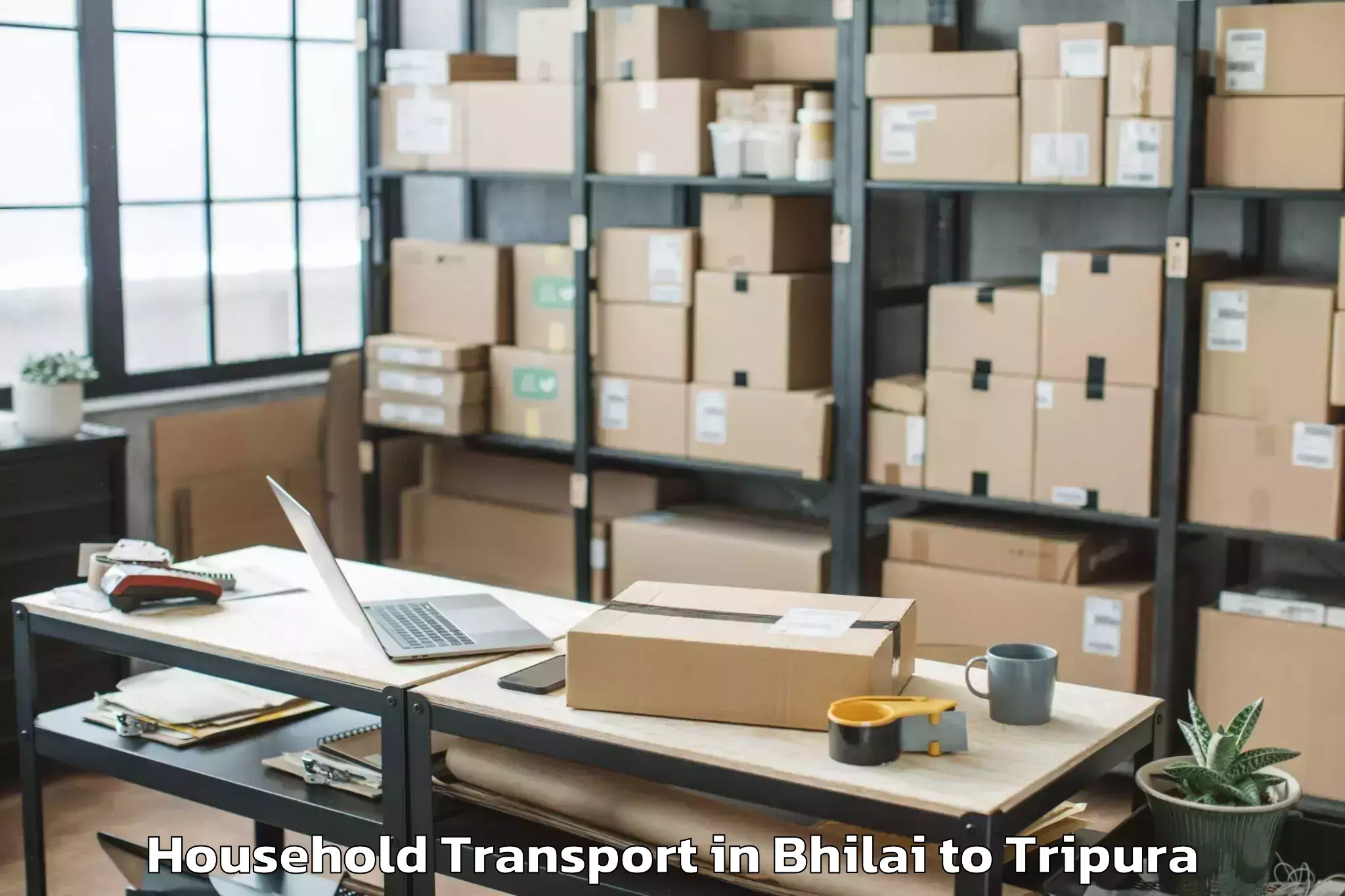 Trusted Bhilai to Kamalpur Airport Ixq Household Transport